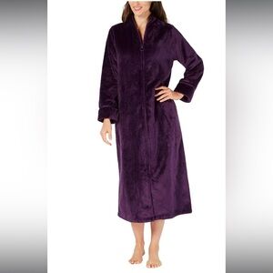 CHARTER CLUB INTIMATES - RICH-CONCORD - DIMPLE TEXTURED LONG ZIP ROBE - XL